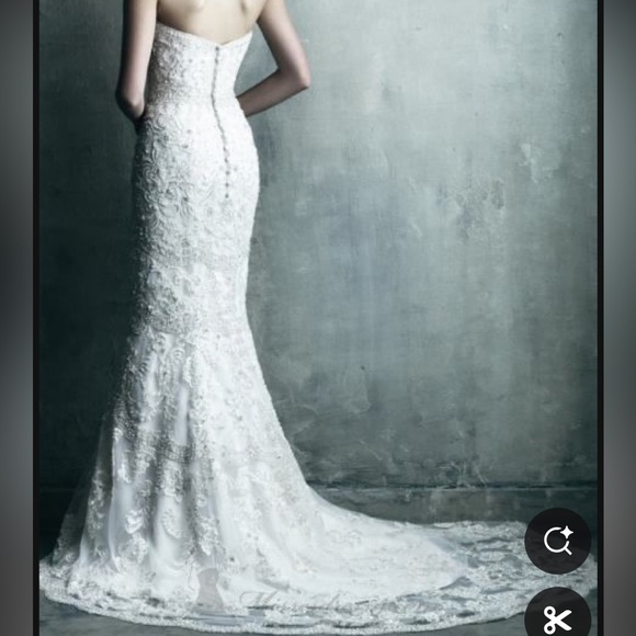 Allure couture c288 bridal wedding gown beaded mermaid lace ivory champagne - Picture 2 of 9